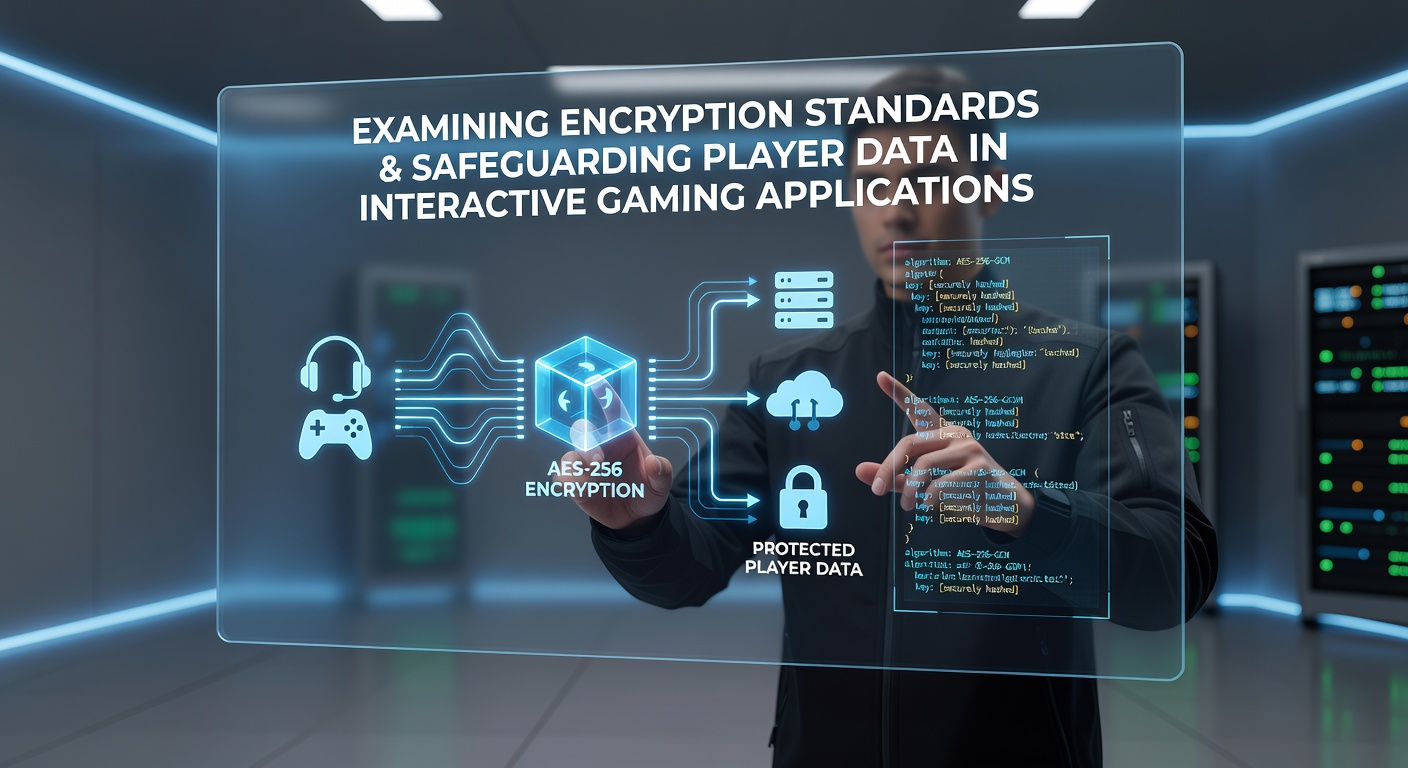Verschlüsselungsprotokolle in mobilen Gaming-Apps visualisiert mit Datenströmen und Sicherheitszertifikaten